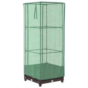 vidaXL h&oslash;jbed med drivhusovertr&aelig;k 40x40x123 cm rattan-look