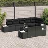 vidaXL Havesofa S&aelig;t med pude 9 pcs Sort polyrattan