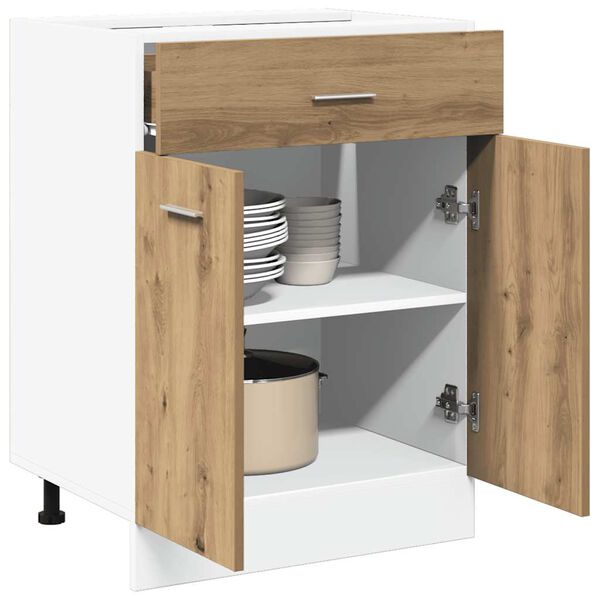 vidaXL skuffebundskab "Lyon" h&aring;ndlavet eg 60x46x81,5 cm konstrueret tr&aelig;