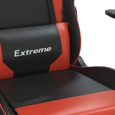 vidaXL gamingstol med fodstøtte kunstlæder sort og rød