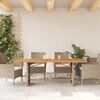 vidaXL havebord med top i akacietr&aelig; 190x80x74 cm polyrattan beige