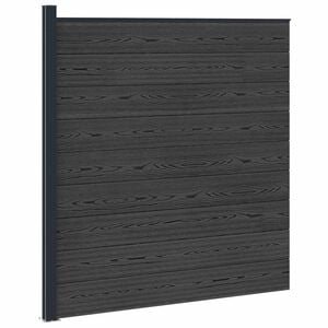 vidaXL Hegnss&aelig;t 175 x 186 cm WPC og Aluminium Sort