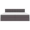 vidaXL Seng med opbevaring og madras Gr&aring; 200 x 200 cm Faux l&aelig;der