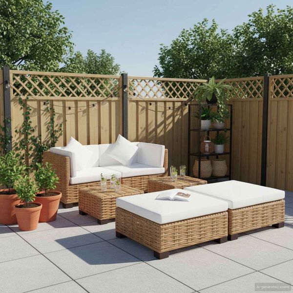 vidaXL sofasæt 16 dele naturlig rattan