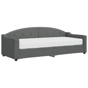vidaXL daybed med madras 80x200 cm stof m&oslash;rkegr&aring;
