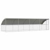 vidaXL Hundehus 4 stk. S&oslash;lv 8 x 2 x 2 m Galvaniseret st&aring;l