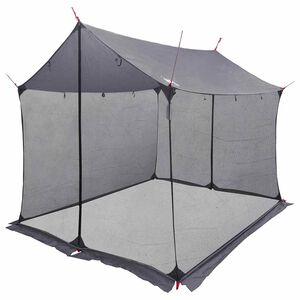 vidaXL Camping tarp med mesh v&aelig;gge Gr&aring; og orange 270 x 210 x 210 cm