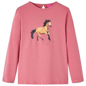 Lang&aelig;rmet T-shirt til b&oslash;rn str. 116 gammelrosa