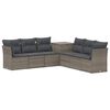 vidaXL Sofa S&aelig;t 7 stk. Gr&aring; og M&oslash;rkegr&aring; Poly Rattan og St&aring;l