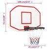vidaXL basketballkurv med plade 109x71x3 cm polyethylen hvid