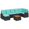 vidaXL Havesofa S&aelig;t 8 stk. Sort Poly rattan