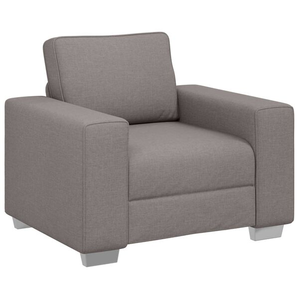 vidaXL Sofa 3 pcs Gr&aring;brun Linned-blandet stof