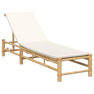 vidaXL liggestol med hynder 55x199x30 cm bambus