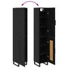 vidaXL Highboard Sort eg 34,5 x 34 x 180 cm Konstrueret tr&aelig;