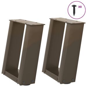 vidaXL sofabordsben U-formet 2 stk. naturst&aring;l 30x(30-31) cm st&aring;l