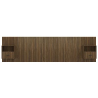 vidaXL sengegavl med opbevaring konstrueret træ brun egetræsfarve
