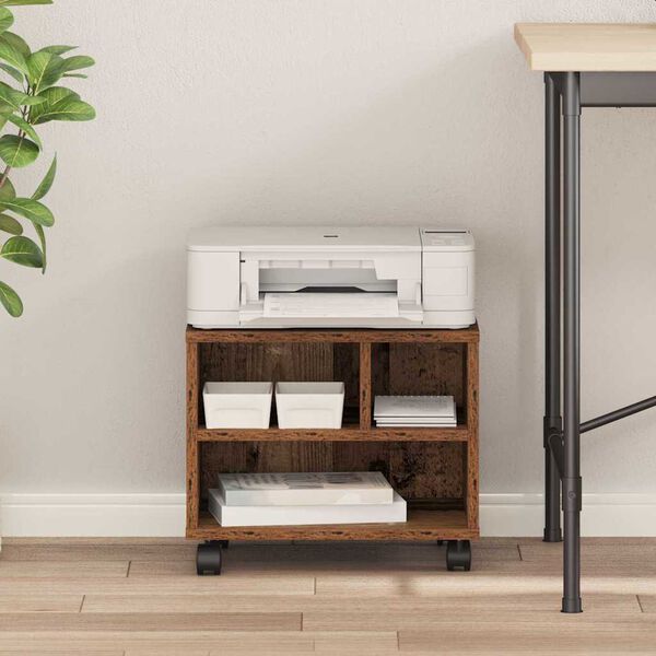 vidaXL Printerstand Gammelt tr&aelig; 41 x 32 x 33.5 cm Konstrueret tr&aelig;