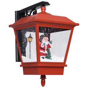 vidaXL julelampe med LED-lys og julemand 40x27x45 cm rød