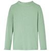 vidaXL Lang&aelig;rmet T-shirt til b&oslash;rn str. 128 mock-rullekrave m&oslash;rk mintgr&oslash;n