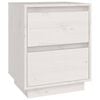 vidaXL sengebord 40x35x50 cm massivt fyrretr&aelig; hvid