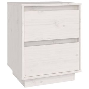 vidaXL sengebord 40x35x50 cm massivt fyrretr&aelig; hvid