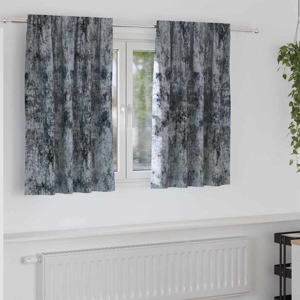 vidaXL Velour Gardiner med gardiner 2 pcs Sølvgrå 140 x 140 cm Fløjl