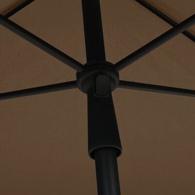 vidaXL parasol med stang 210x140 cm gråbrun