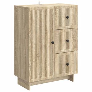 vidaXL Sideboard Sonoma-eg 66 x 34,5 x 90 cm Konstrueret tr&aelig;