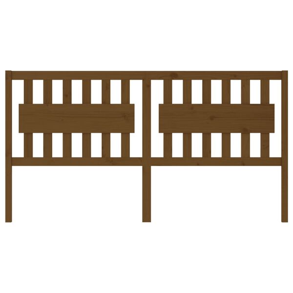 vidaXL sengegærde 185,5x4x100 cm massivt fyrretræ gyldenbrun