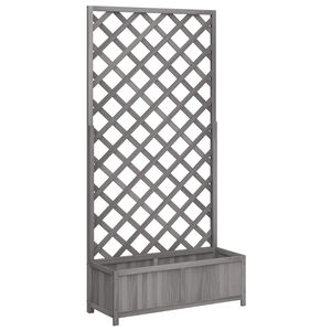 vidaXL plantekasse med espalier gr&aring; 90x35x180 cm massivt grantr&aelig;