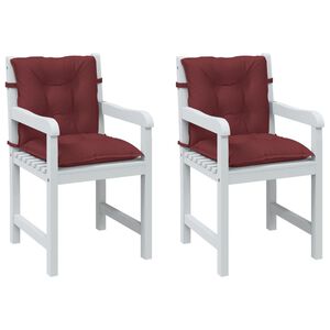 vidaXL stolehynder med lav ryg 2 stk. 100x50x7 cm stof vinr&oslash;d