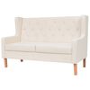 vidaXL 2-personers sofa stof cremehvid