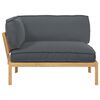 vidaXL Sofa S&aelig;t med pude Antracit 133 x 92 x 69 cm Massivt Akacietr&aelig;