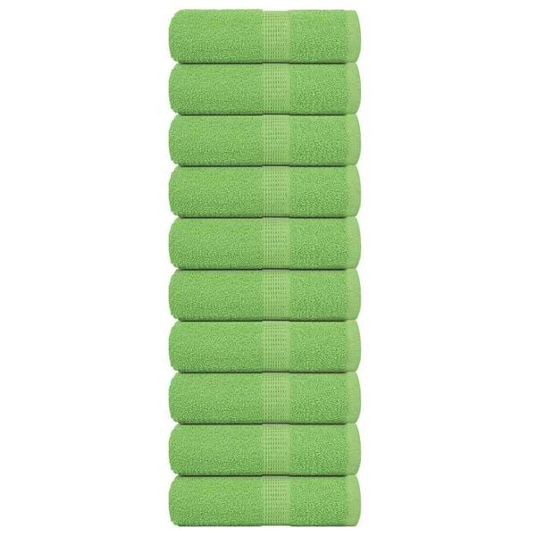 vidaXL gæstehåndklæder FROGN 10 stk. æblegrøn 30x50 cm 360 gsm