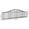 vidaXL buet gabionkurv 200x30x40/60 cm galvaniseret jern