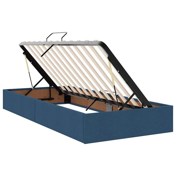 vidaXL Opbevaringsseng med madras Bl&aring; 200 x 200 cm Faux l&aelig;der