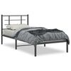 vidaXL sengeramme med sengegavl 90x190 cm metal sort