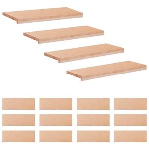 vidaXL Trappetrin 16 stk. 80 x 25 x 2 cm Naturfarvet Solid b&oslash;g