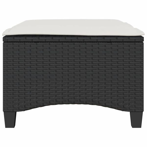 vidaXL havestole med hynder 2 stk. 55x55x36 cm polyrattan sort