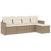 vidaXL sofas&aelig;t til haven 5 dele med hynder polyrattan beige