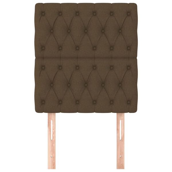 vidaXL sengegavl mørkebrun 80x7x118/128 cm stof