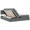 vidaXL Opbevaringsseng med madras M&oslash;rkegr&aring; 180 x 200 cm Faux l&aelig;der