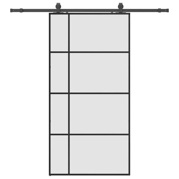 vidaXL skyded&oslash;r med hardwares&aelig;t 102,5x205 cm ESG glas sort