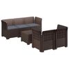 vidaXL 5-personers Havem&oslash;bel Sofa med Hynder Rattan Look PP Brun