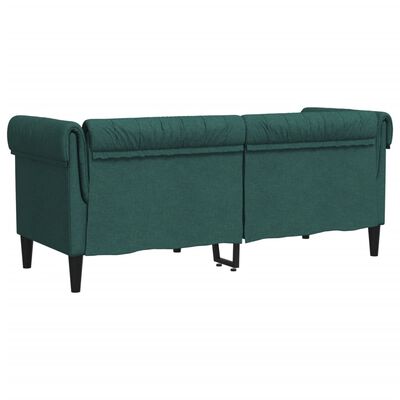 vidaXL 2-personers Chesterfield-sofa stof mørkegrøn