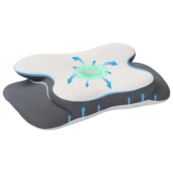 vidaXL Hovedpude med pude Hvid 60 x 37 x 13 cm Polyester