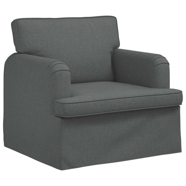 vidaXL Sofa S&aelig;t 2 pcs M&oslash;rkegr&aring; 144 x 80 x 85 cm Stof