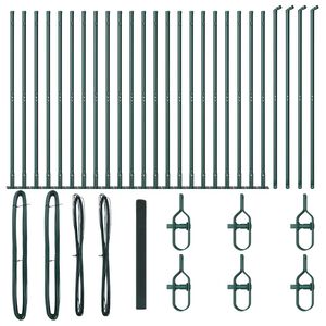 vidaXL Hegnsp&aelig;l Gr&oslash;n 50 x 1,4 m (12 x 12 mm net) St&aring;l og PVC