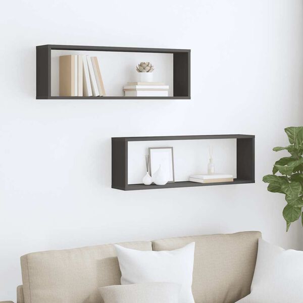 vidaXL v&aelig;ghylder 2 stk. 80x15x26,5 cm kubeformet konstrueret tr&aelig; gr&aring;