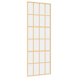 vidaXL skyded&oslash;r 76x205 cm klart sikkerhedsglas og aluminium guldfarvet